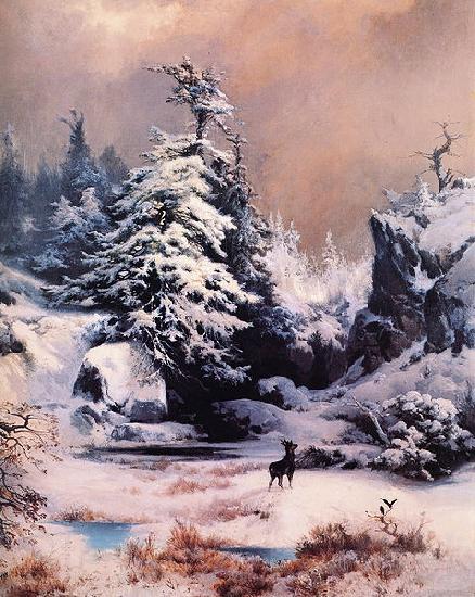 Thomas Moran Winter in the Rockies Spain oil painting art